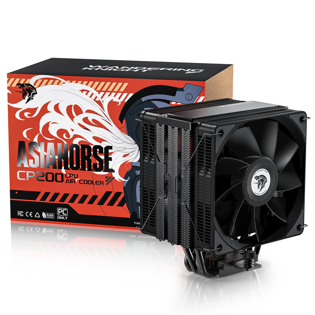 AsiaHorse the Wandering Knight CP200 235w TDP 4 Copper Heat Pipes CPU Air Cooler with Dual 120mm PWM Fan