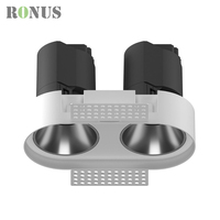 Spot COB de luxe 5W*2 à double tête, luminaire encastré à grille, downlight LED