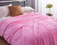 Couverture polaire en flanelle tricotée sherpa 100% polyester corail, vente en gros
