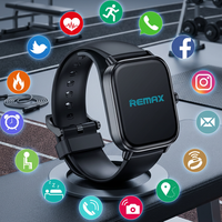 Jam Tangan Pintar Remax Watch20 Layar Sentuh TFT Persegi Tahan Air Pelacak Kebugaran Pengisian Daya Magnetis untuk Android