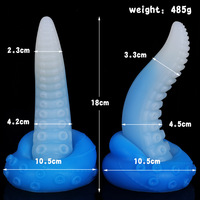 Plug anal en forme de pénis, modèle Plover Dragon, en forme de bâton, à commande manuelle, à toucher doux, lumineux, pour usage anal masculin, avec tentacules d'octopus.