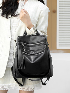 High Quality Women <b>Backpack</b> Purse Fashion Pu Leather <b>Large</b> Designer Travel Bag Ladies Shoulder Bags - Product Image 3