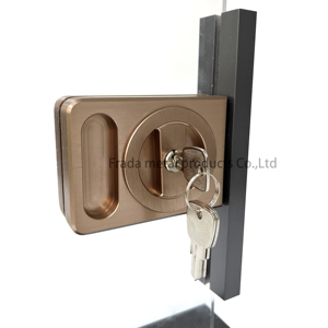 Cerradura de puerta de vidrio de doble cara comercial Pestillo de vidrio sin marco 10-12mm SS304 Cerradura de puerta de perilla redonda - Product Image 6
