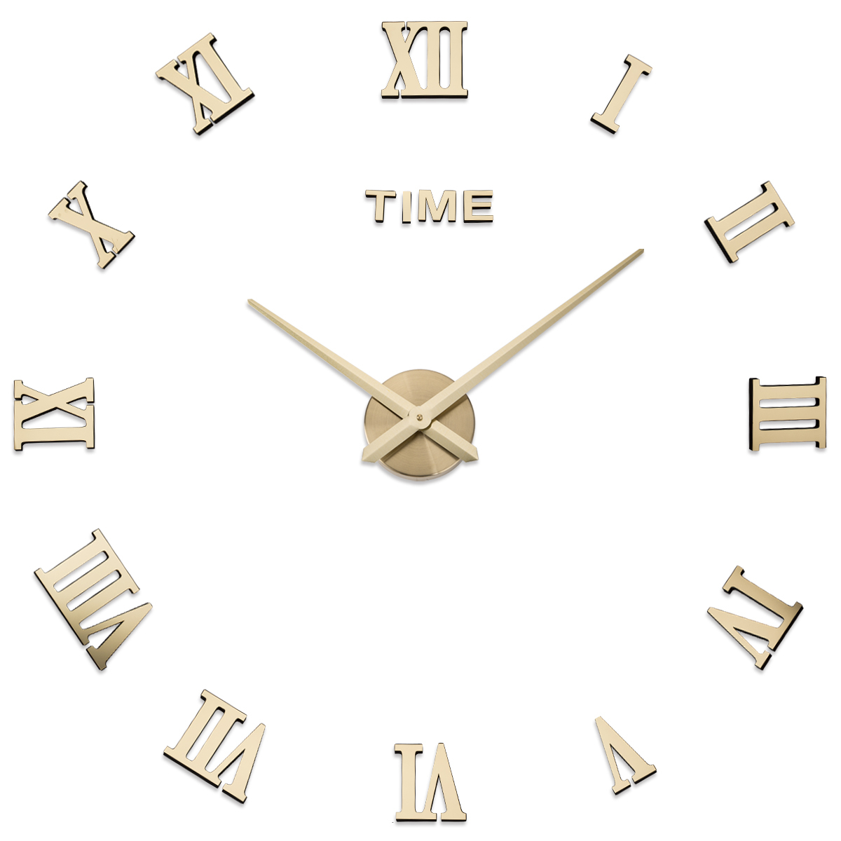 3D Frameless DIY Roman Numeral Wall Clock Sticker – Large Mute Wall Watch - View 4