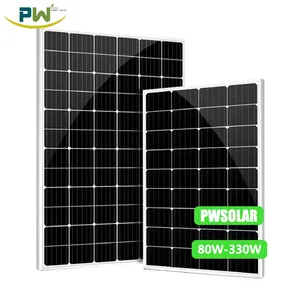 Miglior prezzo potenza 80W 100W pannello solare, pannello fotovoltaico 150W 180W 250 Watt 12 Volt/24 Volt pannelli solari