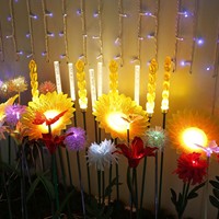 Artificielle lumineux rose Jardin cour paysage accueil décoration voie étanche led feux de fleurs