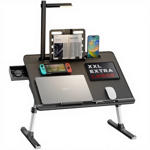 Vente en gros d'usine SAIJI, nouveau bureau portable pour ordinateur portable avec lampe LED réglable, table pliable pour ordinateur portable de grande taille, support de livre pour enfants - Product Image 3