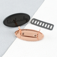 MeeTee BF786 40*18mm Logo fait main carte étiquettes en alliage de zinc bricolage sac fait main matériel fermoir décoratif marque nom étiquette boucle