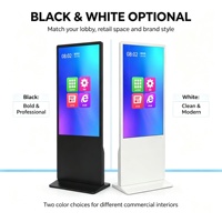 L75GAZ 75" Layar Digital Signage Berdiri Bebas dengan Kaca Tempered 75 Inci, Layar LCD untuk Iklan