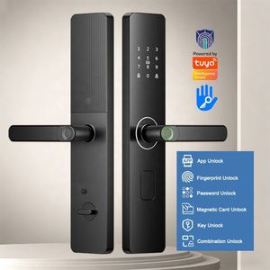 กุญแจล็อคประตูดิจิตอลแบบดิจิตอลพร้อมแป้นกดรหัสผ่าน  ยี่ห้อ Tuya TTLock APP Wifi  ระบบสแกนลายนิ้วมือ  รองรับบัตรสมาร์ทการ์ด  รุ่น <span class=keywords><strong>Epic</strong></span>  สำหรับประตูไม้ - Product Image 1