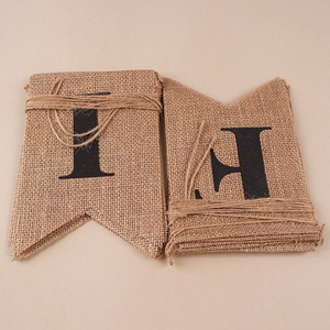 Bandera Decorativa de Arpillera con Estampado de Corazón, Bandera de Cola de Golondrina con Estampado de Corazón Rojo <span class=keywords><strong>para</strong></span> Decoración de Bodas - Product Image 4