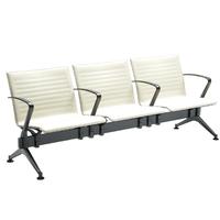Chaises d'attente modernes à quatre places pour hôpital, aéroport, banque, parc, avec sièges en cuir PU