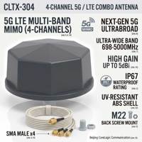 Antenne combinée omnidirectionnelle CLTX-304 5G LTE 4 canaux MIMO 698-5000 MHz IP67 étanche pour extérieur et intérieur