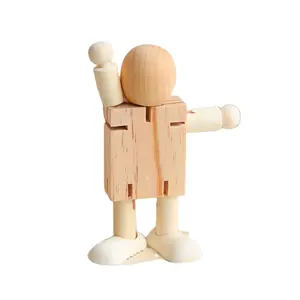创意木偶装饰木制工艺品小动物迷你简单可爱玩具节日礼品装饰办公室家居