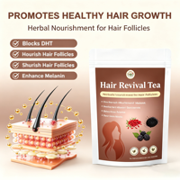 Thé Herbal Revitalisant pour Cheveux OEM – Thé Naturel pour la Croissance Capillaire, Renforce et Assombre les Cheveux Fins, Nourrit les Follicules Pileux – Mélange de 10 Herbes en Sachets de Thé