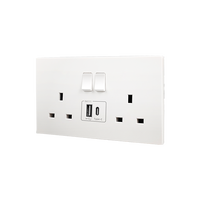 Chargeur rapide USB Type C, prise murale, sortie 2.1/3.1A, 2 prises murales standard britanniques avec interrupteur, prise OEM/ODM