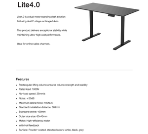 JIECANG Fabricant de solutions de mobilier de bureau à domicile personnalisées et nouvellement améliorées, bureau debout électrique réglable avec double moteur - Product Image 4