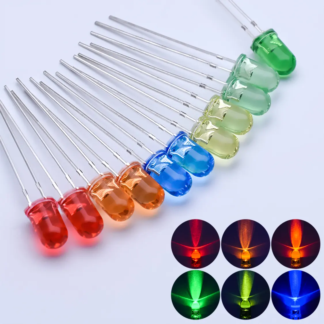 Signal lumineux F5 — Diode LED cristal, couleur Semi-transparente, rouge, vert, bleu, Orange, blanc, jaune, fabrication d'origine, 5mm