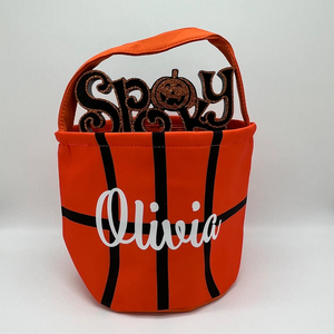 Cesta de dulces personalizada para niños, bolsa de calabaza para regalo de dulces infantiles, cubo de <span class=keywords><strong>Halloween</strong></span> para truco o trato, cesta de lona deportiva - Product Image 6