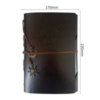 Carnet de notes vintage en cuir PU à feuilles mobiles avec couverture gaufrée compas nautique et fermeture à cordon, idéal pour les voyages, l'écriture, l'école ou comme cadeau