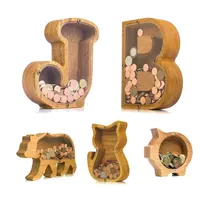 Kisangel 15 pcs Paintable Piggy Bank Unfinished Wooden Houses for Crafts  Paint Birdhouse Change DIY Saving House for Money Crafting Banks