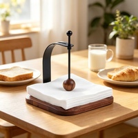 Porte-serviettes en bois moderne avec bras métallique lesté, distributeur de mouchoirs carré pour la cuisine, la table à manger, la décoration de la maison