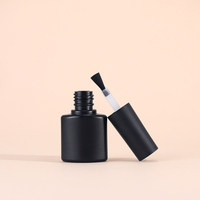 Flacon de vernis à ongles en verre noir mat 5,5/6/8 ml avec bouchon à pinceau, récipient anti-fuite pour gel à ongles