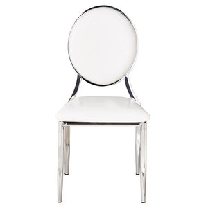 Domine Venta caliente oro apilable diseño pu cuero terciopelo espalda redonda Acero inoxidable Hotel banquete evento boda silla - Product Image 2