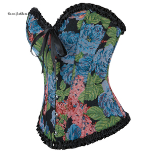 Corsetto Vittoriano Floreale Gotico da Donna con Controllo Effetto Snellente, Abito Rinascimentale Plus Size, Top Senza Spalline - Product Image 3