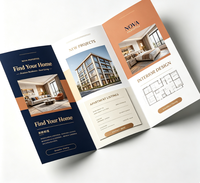 Brochure tri-pliante personnalisée imprimée sur papier d'art épais avec pelliculage étanche – Dépliant pliable pour entreprise et catalogue de marque