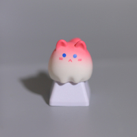 Porte-clés décoratif personnalisé en résine rose mignon en forme de chat, léger, profil OEM, pour clavier mécanique