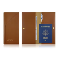 Nouvelle Pochette de Voyage Solide en Cuir PU pour Documents, Étui Passeport, Porte-Billets, Porte-Cartes d'Identité/Crédit Professionnels