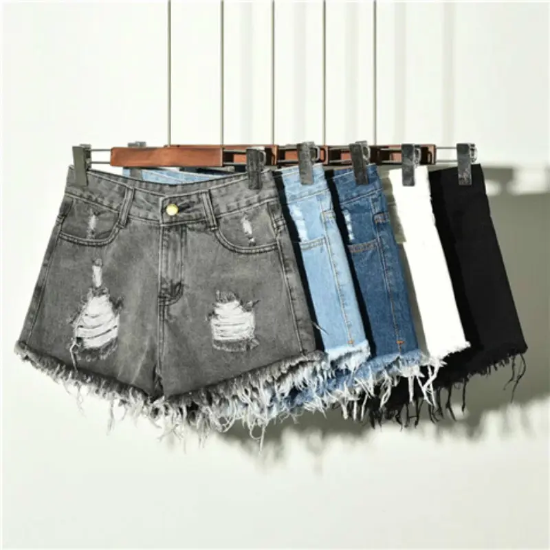 Casual Summer Ripped Denim Ladies High Waisted Jeans Shorts Women Jeans Denim