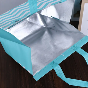 Sac isotherme personnalisé, sac isotherme imperméable, sac de shopping pliable en PP laminé non tissé avec logos - Product Image 4