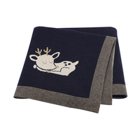 Couverture en coton OEKO-TEX Mimixiong à motif cerf, douce et confortable, pour bébé, tricotée, drap de lit, couverture de poussette, jeté de lit pour enfants, serviette, couverture