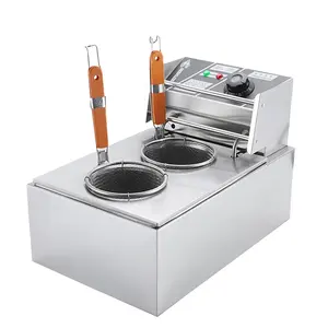 Xeoleo Commerciële 6l Pasta Cooker Machine Elektrische Noodle Cooker Apparatuur 2500W Rvs Dubbele Manden Fornuis