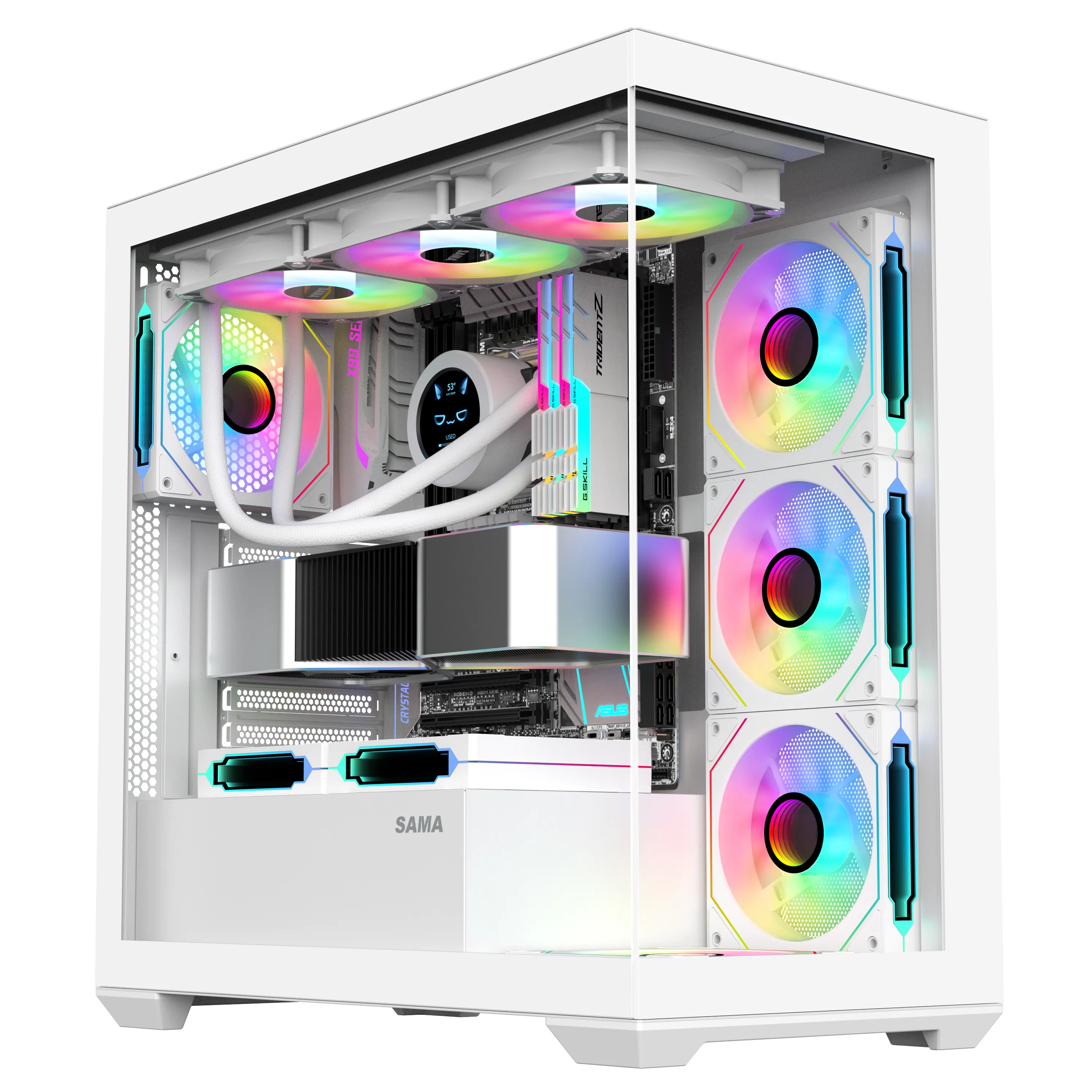 SAMA thiết kế mới ATX chơi game trường hợp Tempered Glass trường hợp máy tính ODM/OEM đầy đủ tháp PC trường hợp chất lượng đáng tin cậy gabinete PC tủ