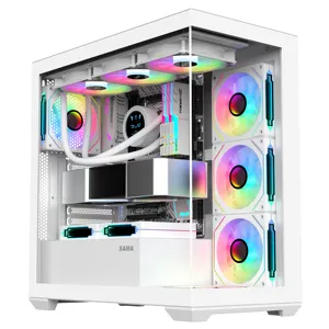 SAMA nuovo design atx gaming case in vetro temperato per computer ODM/OEM Full Tower custodia per PC affidabile qualità gabinete pc cabinet