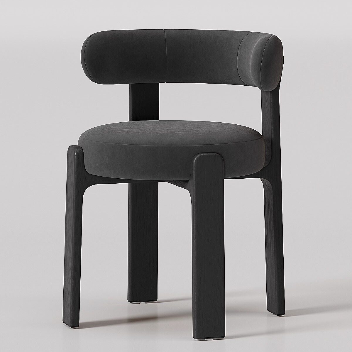 Black wooden frame-black fine velvet