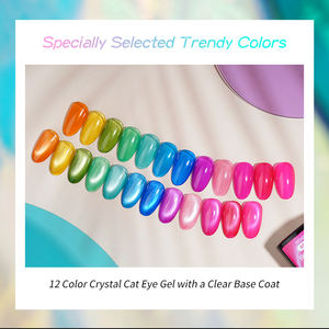 R S Nail Custom 8g Crystal Cat Eye Gel 12 colores Ventas al por mayor Profesional Soak Off Led Uv Gel Nail Supplies Diy Nail Art Beauty - Product Image 5