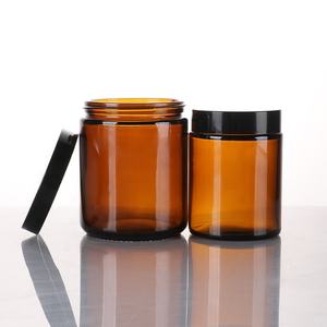 Skincare Body Scrub Body Butter Gel Face Cream Cosmetic Packaging Amber Glass <b>Jar</b> 5ml 10ml 15ml 20ml 30ml 50ml 60ml 100ml 250ml - Product Image 2