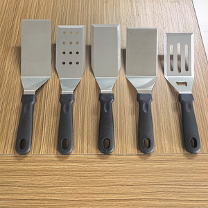 Stainless Steel Spatula Set 5 Piece With Rubber Handle For Baking Pancake BBQ Teppanyaki Cake Cooking Utensils - Product Image 1