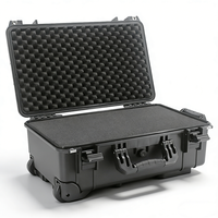 Valise de transport robuste en plastique PP étanche IP67 avec poignée télescopique et mousse de rembourrage, 559x358x233mm, prix usine, OEM