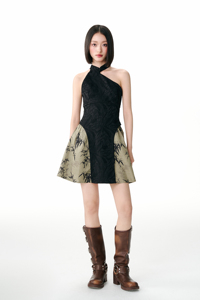 Vestido Largo Personalizable Estilo Chino con Cintura <span class=keywords><strong>Imperio</strong></span>, Cuello Halter, Antiestático, con Costuras de Hojas de Bambú, para Fiestas de Verano, Modelo B82 - Product Image 4
