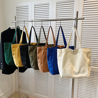 Sac fourre-tout en toile réutilisable de couleur unie, personnalisable avec logo, grande capacité, durable, pour le shopping, les voyages et l'usage quotidien