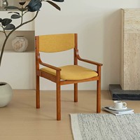 Chaise de salle à manger vintage en bois massif, usage domestique, petit appartement, fauteuil de style français avec dossier, chaise de bureau niche à assise rembourrée