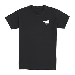 Reflection By Ninhol Black T-Shirt With Minimal Sun And <b>Clouds</b> Design For Casual Wear - Product Image 2