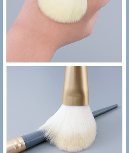 Lot de 4 pinceaux de maquillage professionnels, tête plate, tête ronde, blush, anticernes, manche en bois, nylon synthétique - Product Image 5