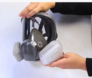 6800 पूर्ण चेहरा सिलिकॉन कण कण कण-कण श्वसन गैस मास्क - Product Image 4
