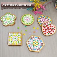 Kit de bricolage WOWEI pour sous-verres en mosaïque de bambou, petite taille, pour les jardins d'enfants et les activités de collage parent-enfant